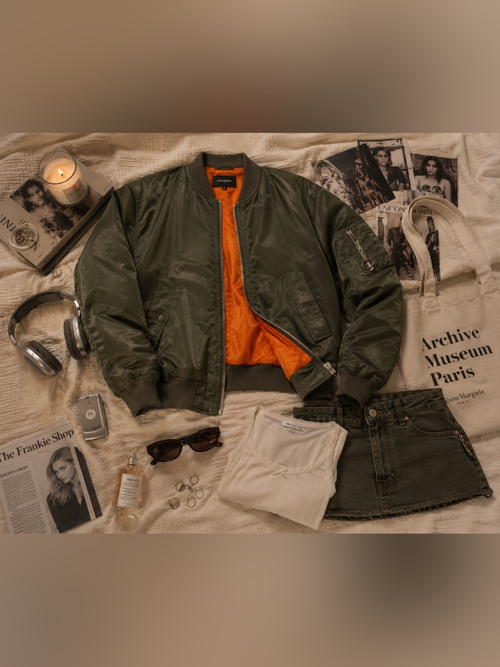 Green alt punk Bomber Jacket